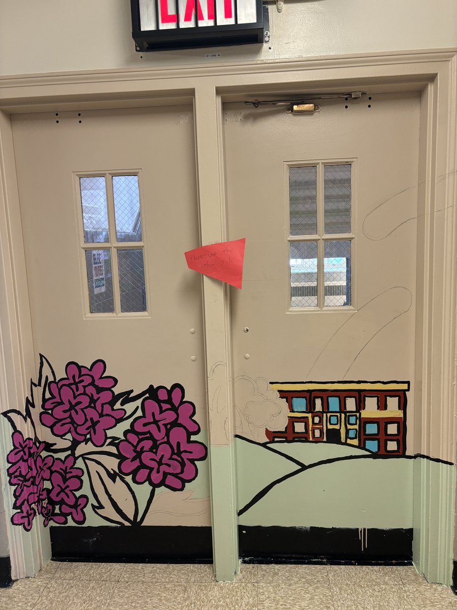 Early stage with pencil sketch and first painted elements