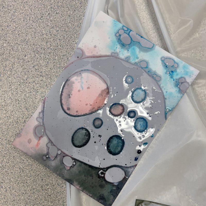 Student marble prints artwork